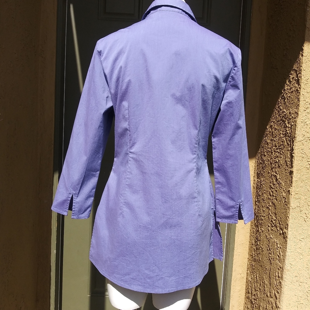 NY & CO Purple Button Down Blouse - Picture 3 of 7